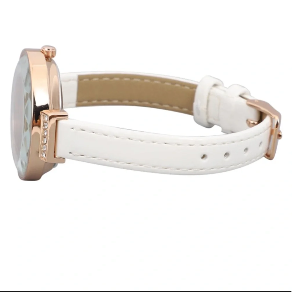 White Watch with White Austrian Crystals